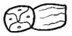 A black and white drawing of a face  Description automatically generated