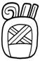 A black and white drawing of a basket  Description automatically generated