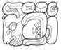 A drawing of a mayan art  Description automatically generated