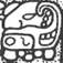 A black and white drawing of a mayan animal  Description automatically generated