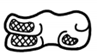 A black and white drawing of a snake  Description automatically generated
