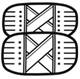 A black and white drawing of a pair of straps  Description automatically generated