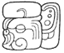 A black and white drawing of a mayan calendar  Description automatically generated